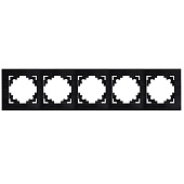 Рамка 5-местная, металл, STEKKER, MFR00-7005-05, серия Катрин, черный
