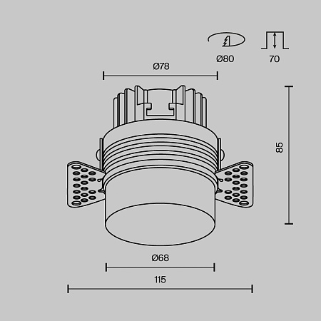 Встраиваемый светильник Technical Nude DL065-12W4K-TRS-W - фото