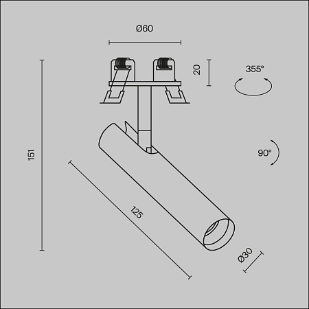 Встраиваемый светильник Technical Focus T C141RS-L125-6W4K-B - фото