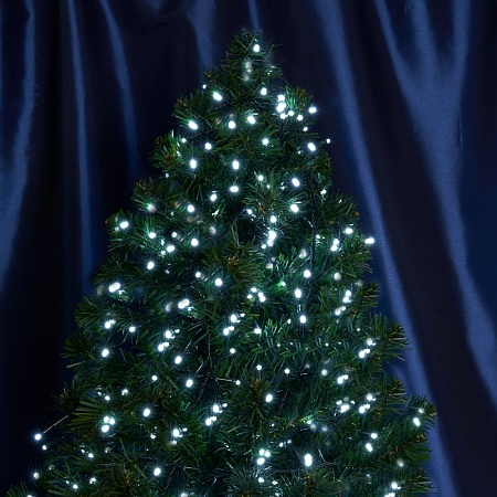 Светодиодная гирлянда Кластер Feron CL10 линейная 20м + 3м 230V 5000К, c питанием от сети, зеленый шнур - фото