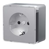 Розетка с заземлением и шторками Gallant серебряный W5071106