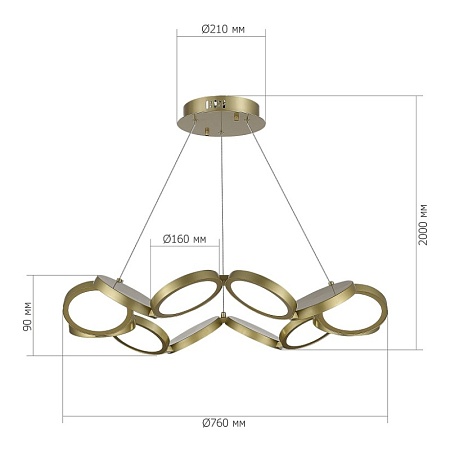 Светильник подвесной ST-Luce Матово Золотистый/Белый LED 1*60W 4000K SL6508.203.01 - фото