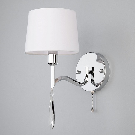 Настенный светильник Eurosvet 10127/1 хром/прозрачный хрусталь Strotskis (10093/1) - фото