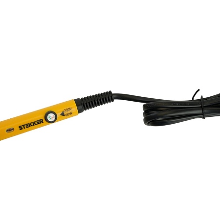 Паяльник с регулировкой температуры до450С с керам.нагревателем,60Вт,долговечное жало,230В, STEKKER PLE602-60 - фото