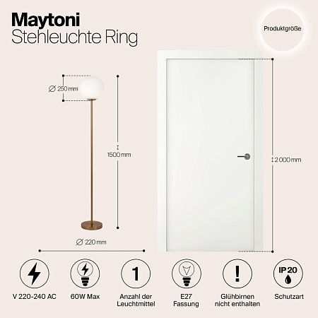 Напольный светильник (торшер) Maytoni Ring MOD013FL-01BS - фото