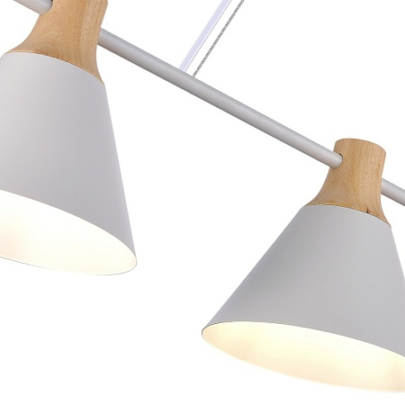 Светильник подвесной Белый/Белый, Светлое дерево E27 3*60W SLE125103-03 - фото