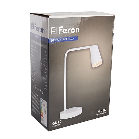 Светильник под лампу Feron DE185 BELL 35W, 230V, GU10, белый - фото