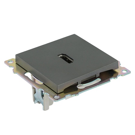 Розетка HDMI 2.1, Type A (механизм), серия Катрин, графит, GLS00-7118-06 - фото