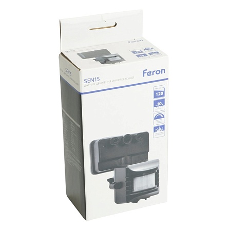 Датчик движения 1200W 10m 120° черный, SEN15/LX02 - фото