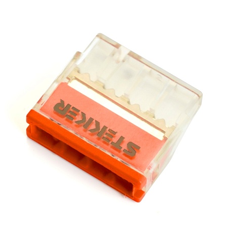 Клемма монтажная 4-проводная STEKKER  для 1-жильного проводника, LD2273-204 - фото