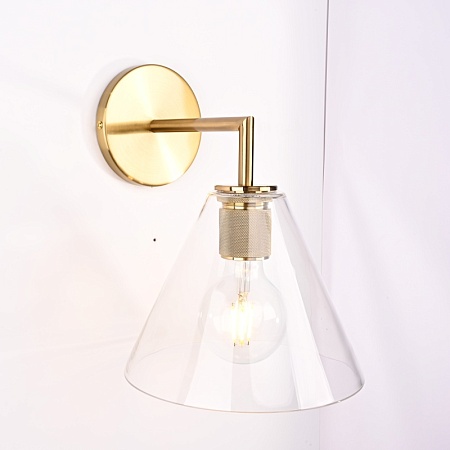 Бра Rh Utilitaire Funnel Shade Single Sconce Brass Imperiumloft 123270-22 - фото