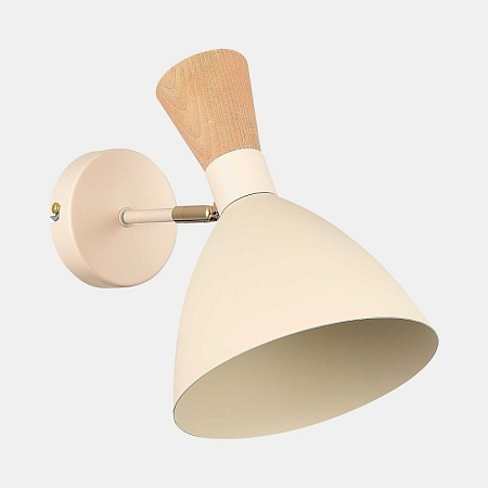 Светильник настенный Бежевый/Бежевый, Светлое дерево, Золотистый E14 1*40W SLE1256-501-01 - фото