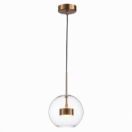 Светильник подвесной ST-Luce Латунь/Прозрачный LED 1*14W 3000K SL1133.233.01 - фото