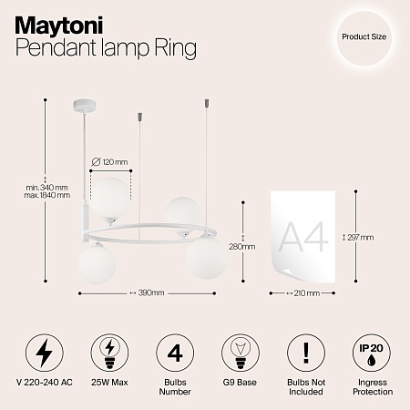 Подвесной светильник Maytoni Ring MOD013PL-04W - фото