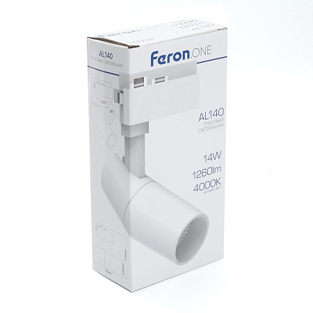 Светодиодный светильник Feron.ONE AL140 трековый однофазный на шинопровод 32W 4000K 35 градусов белый - фото