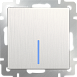 Выключатель одноклавишный проходной с подсветкой перламутровый рифленый WL13-SW-1G-2W-LED - фото