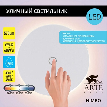 Фасадный светильник Arte Lamp NIMBO A4506AL-1WH - фото