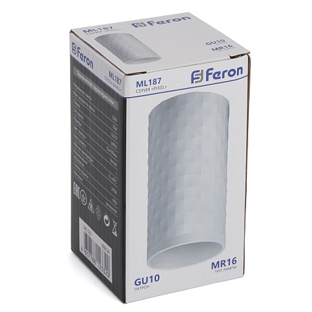 Светильник потолочный Feron ML187 Barrel PIXEL MR16 GU10 35W 230V, белый - фото