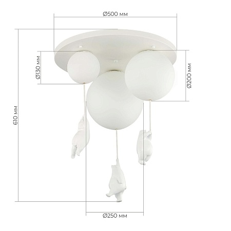 Светильник потолочный Белый/Белый E27/G9 3*160W SLE115402-03 - фото