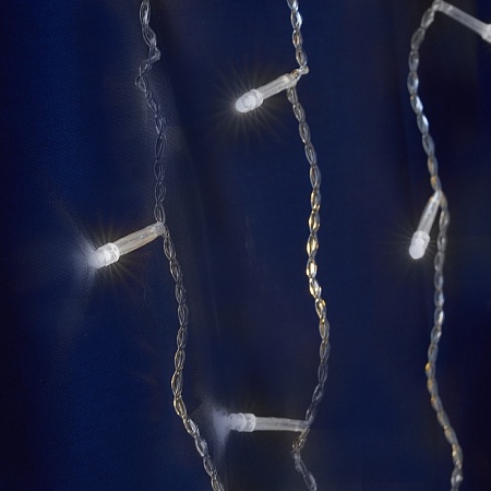 Светодиодная гирлянда Feron CL23 бахрома, статичная, 5,3м*0,8м + 3м 230V 5000К c питанием от сети, белый шнур - фото