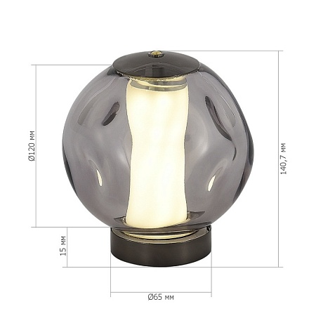 SL6520.404.01 Прикроватная лампа ST-Luce черный жемчуг/прозрачно-дымчатый LED 1*5W 4000K HELMI - фото