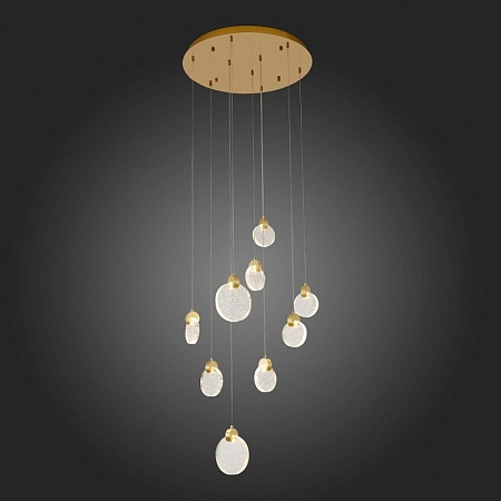 Светильник подвесной ST-Luce Золотистый/Прозрачный,С пузырьками воздуха LED 9*3W 3000K SL6104.203.09 - фото
