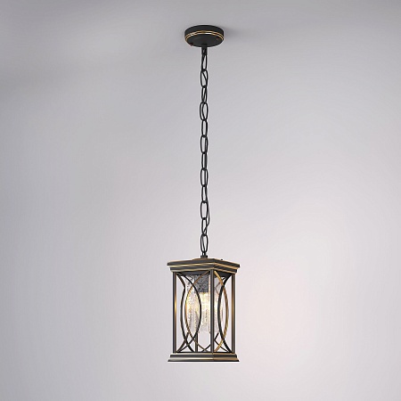 Подвесной уличный светильник Spica H черное золото IP33 GL 1026H Elektrostandard - фото