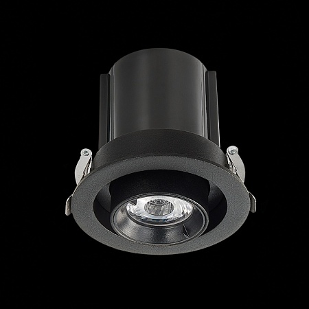 Св-к встр. Черный LED 1*12W 3000K 900Lm Ra80 24° IP20 D90xH92 180-240V ST702.338.12 - фото
