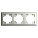 Рамка STEKKER, PFR00-7003-03 3-местная, пластик, серия Катрин, серебро - фото