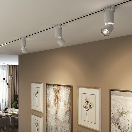 Трековый светильник для однофазного шинопровода Sens белый матовый 10 Вт 4200K 85047/01 Elektrostandard - фото