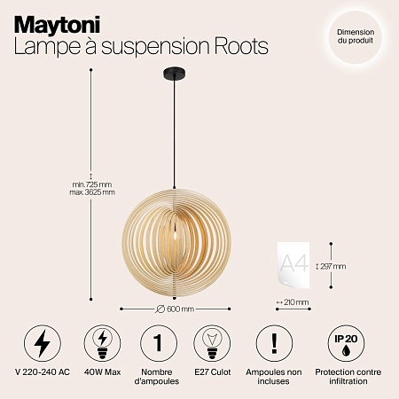 Подвесной светильник Maytoni Roots MOD197PL-01W2 - фото