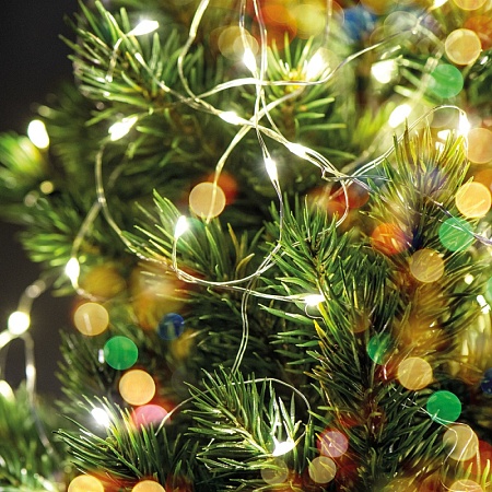 Гирлянда линейная Feron CL576 Роса, статичная, 10м USB 5000K , прозрачный шнур - фото