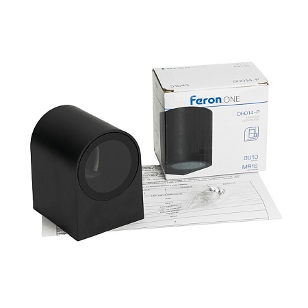 Светильник садово-парковый Feron.ONE DH014-P,на стену, GU10 220-240V, черный пластик - фото