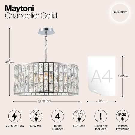 Люстра Maytoni Gelid MOD184-PL-04-CH - фото