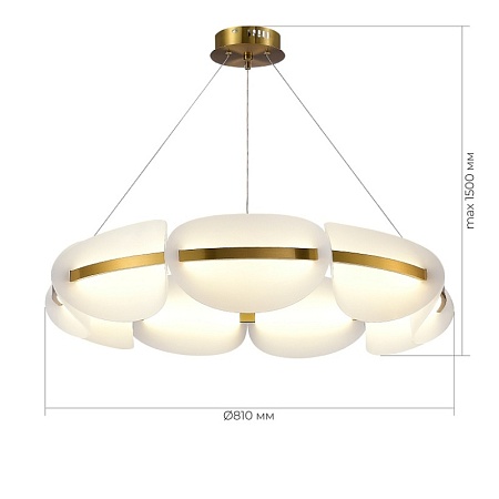 Люстра подвесная ST-Luce Золотистый/Белый LED 1*56W 3000K SL1304.203.56 - фото