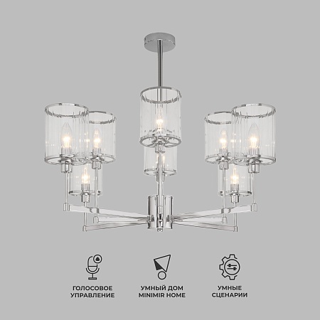 Потолочный светильник Eurosvet 60144/8 хром - фото