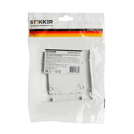 Рамка 1-местная STEKKER, PFR00-9011-01, серия Эрна Элегант, белый - фото