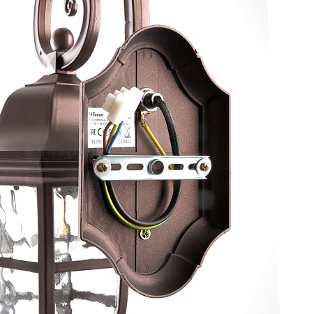 Светильник садово-парковый Feron PL691 на стену вниз 60W 230V E27, коричневый - фото