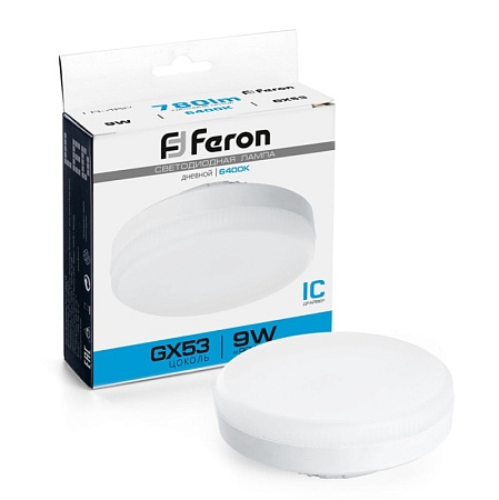 Лампа светодиодная Feron LB-452 GX53 9W 175-265V 6400K - фото