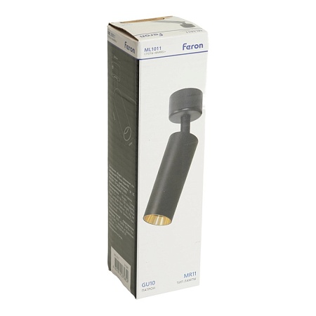 Светильник Feron ML1011 настенно-потолочный под лампу GU10, черный + золото - фото