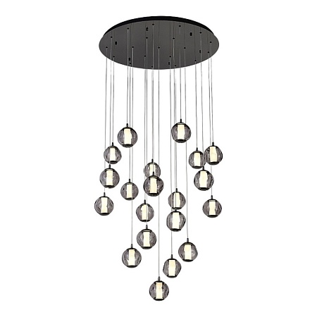 SL6520.403.20 Светильник подвесной ST-Luce черный жемчуг/прозрачно-дымчатый LED 1*100W 4000K HELMI - фото