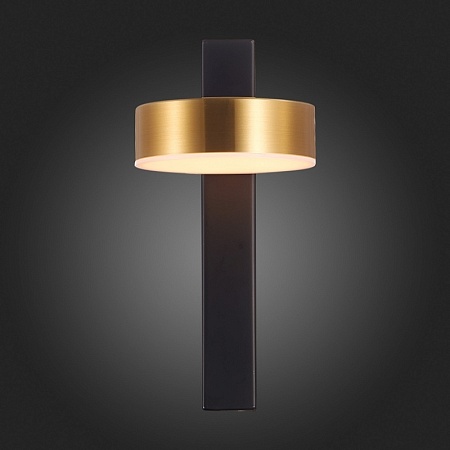 Светильник настенный ST-Luce Черный/Латунь LED 1*7W 3000K SL6000.301.01 - фото