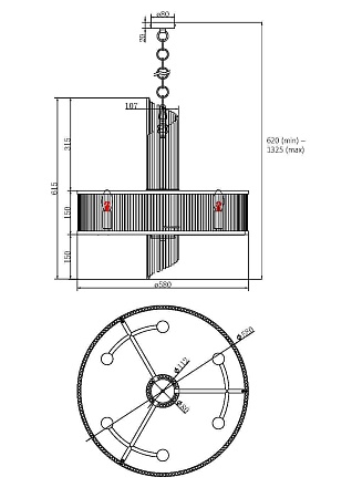 Подвесной светильник Maytoni Frame MOD174PL-06G - фото