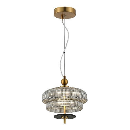 Светильник подвесной ST-Luce Латунь/Латунь, Дымчатый LED 1*8W 3000K SL6122.303.01 - фото