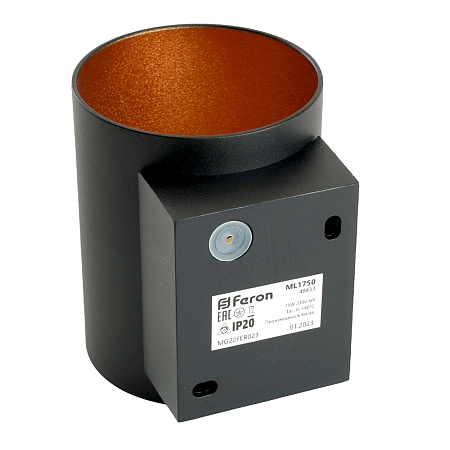Светильник настенный Feron ML1750 Glow G9,15W, 230V чёрный + золото IP20 - фото