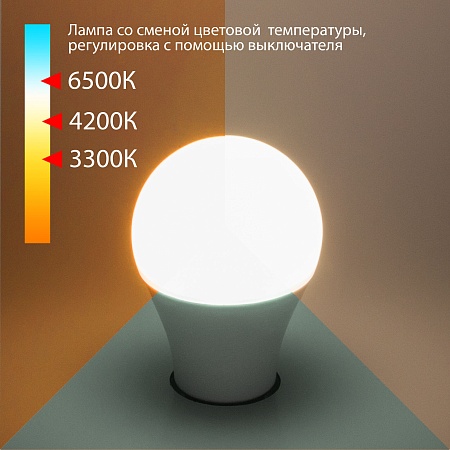 Светодиодная лампа с изменяемой цветовой температурой А60 13W 3300/4200/6500K E27 BLE2745 Elektrostandard - фото