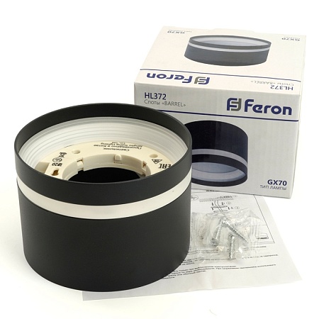 Светильник потолочный Feron HL372 LUNA 25W, 230V, GX70, черный - фото