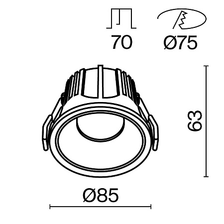 Встраиваемый светильник Technical Alfa LED DL043-01-15W4K-RD-W - фото