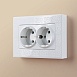 Розетка двойная с заземлением белая WL01-SKG-02-IP20 - фото