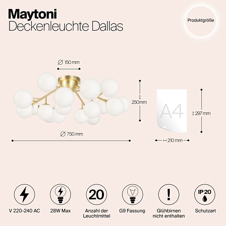 Потолочный светильник Maytoni Dallas MOD545CL-20BS - фото